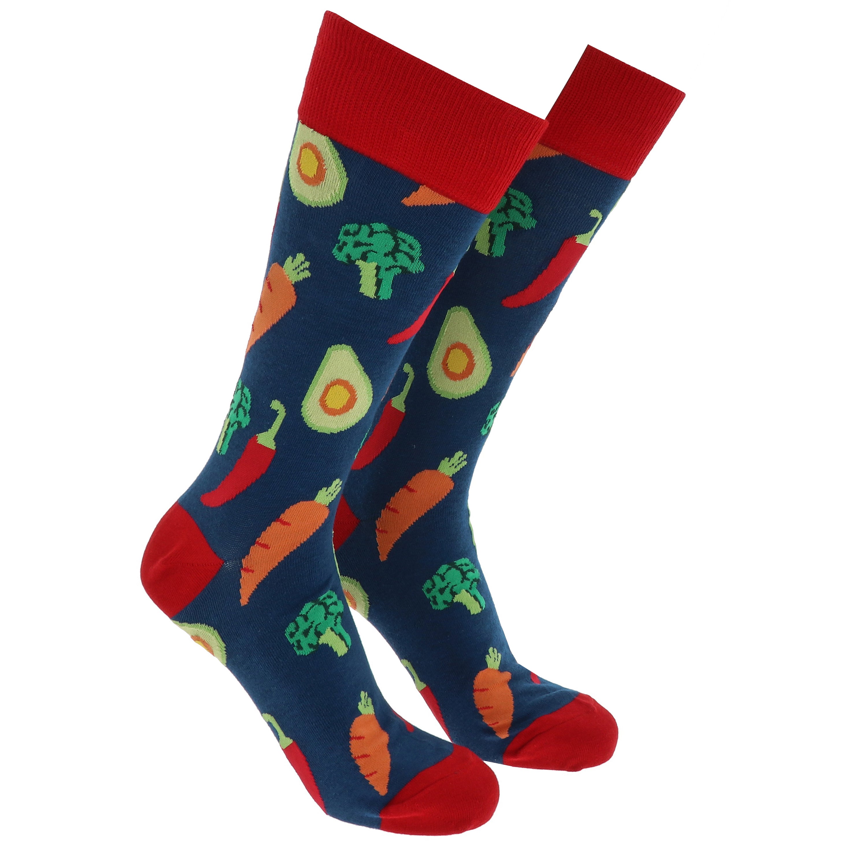 Sock Society Vegetables Blue And Red Design