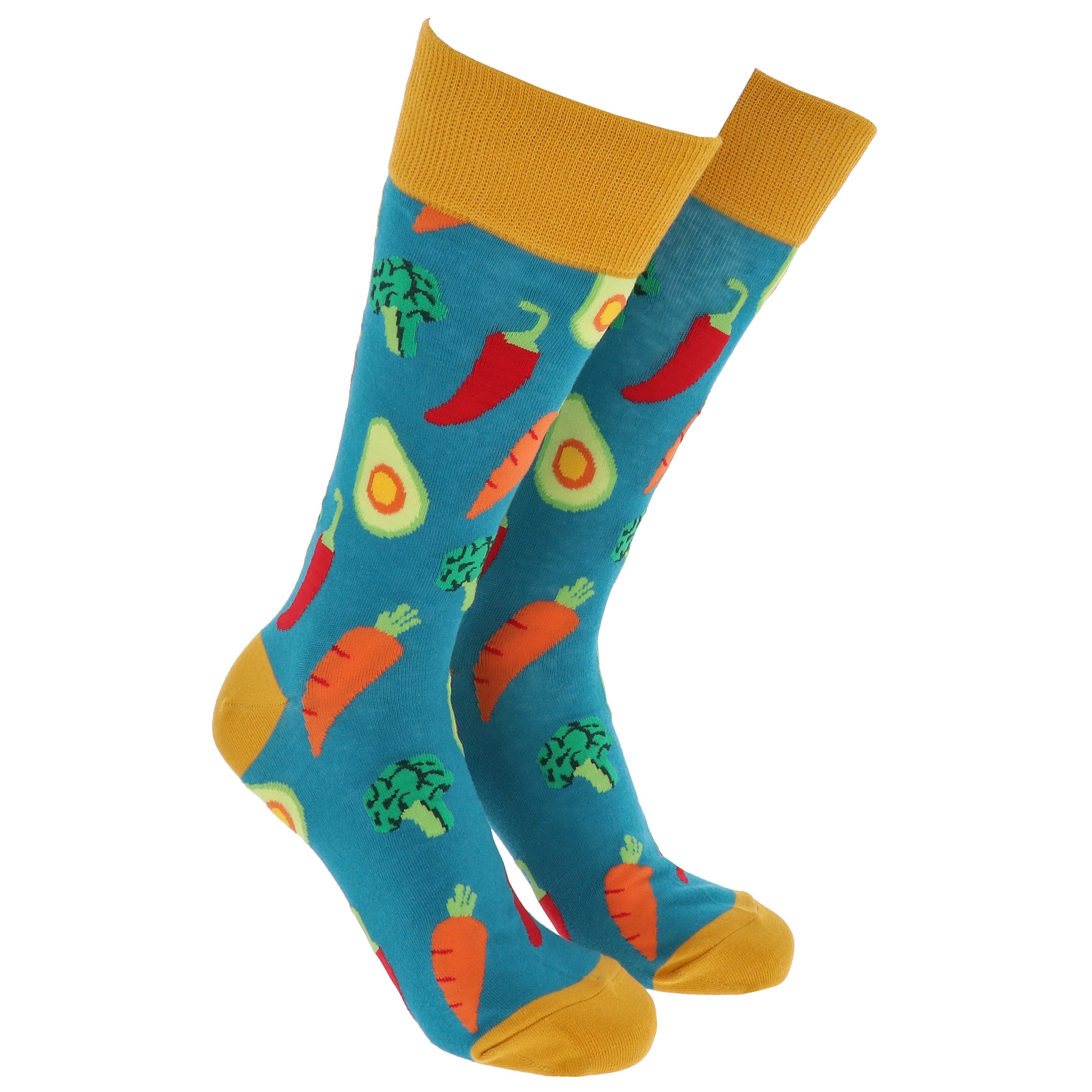 Sock Society Vegetables Blue And Yellow Design