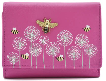 Moonflower Pink Tri Fold Bee Purse