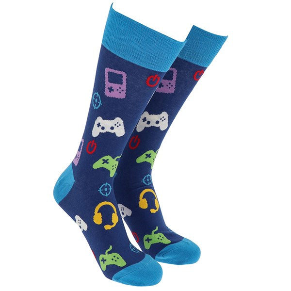 Sock Society Gamer Navy And Blue Design