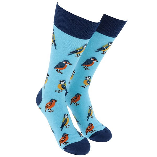 Sock Society Birds Blue And Navy Design