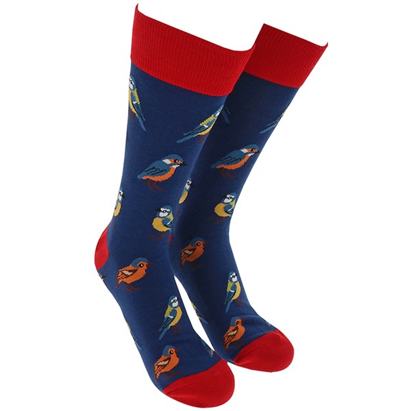 Sock Society Birds Navy And Red Design