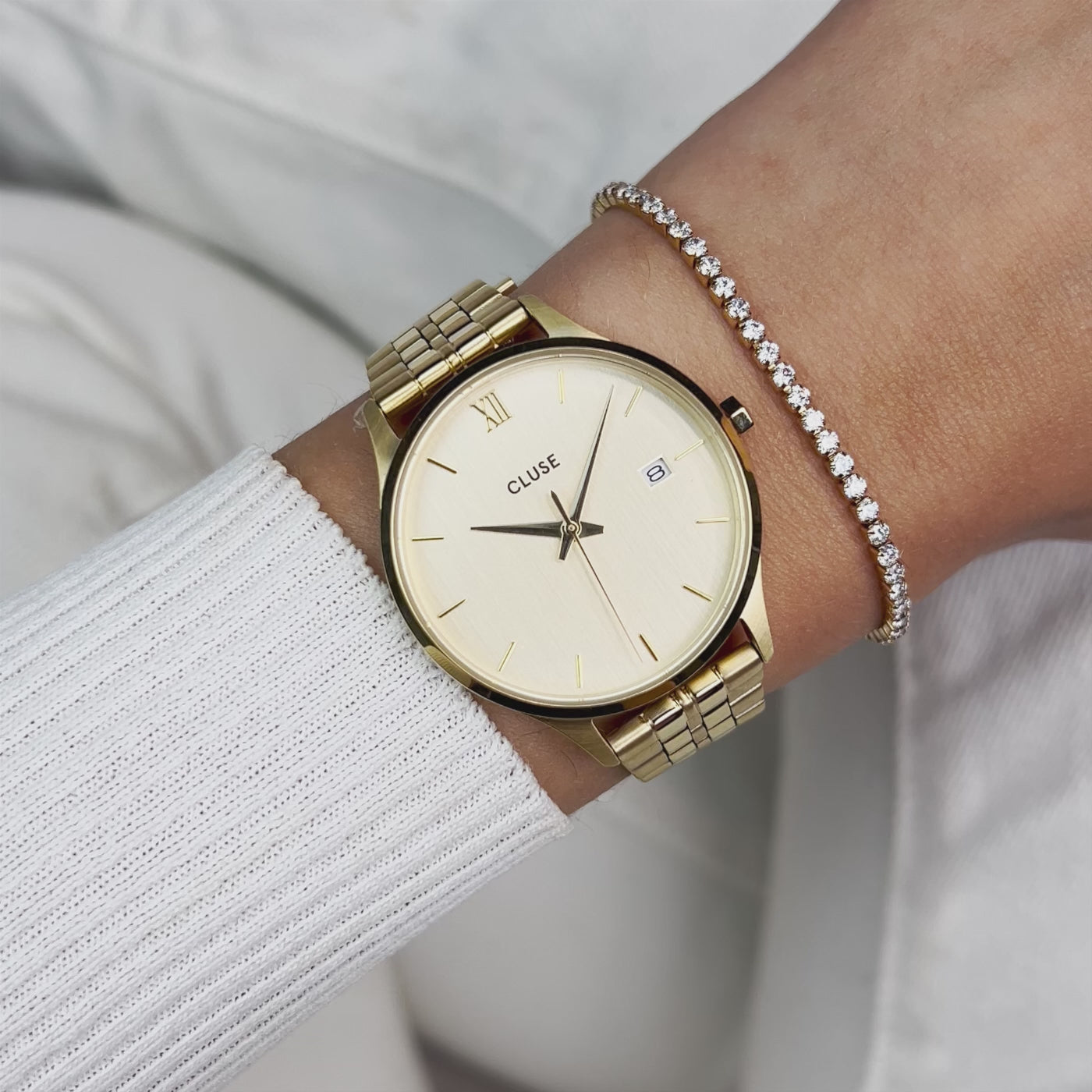 Cluse Minuit Date Watch Steel, Full Gold Colour