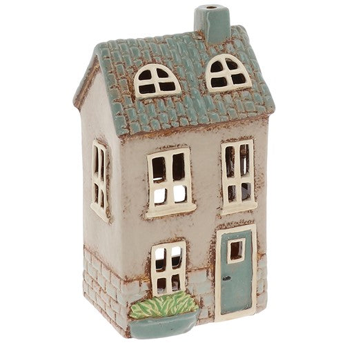 Village Pottery Brick House With Plants Tealight