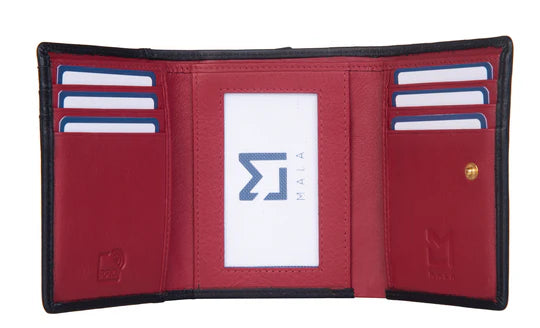Mason Black and Red Tri Fold Purse