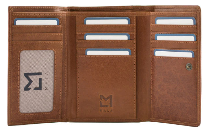 Bloomsbury Tan Leather Tri fold Purse