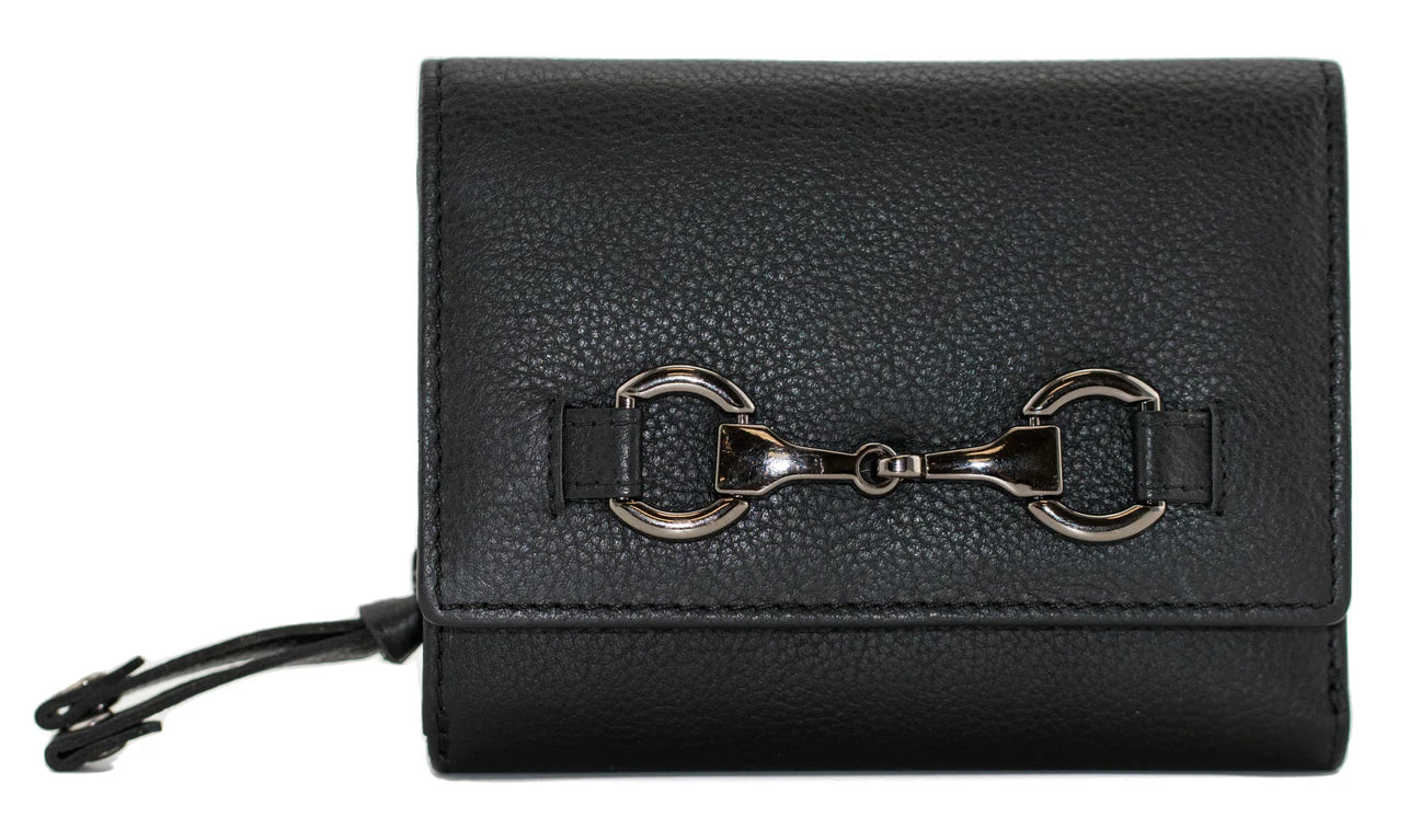 Steed Black Tri Fold Purse