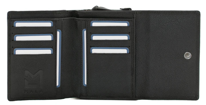 Steed Black Tri Fold Purse
