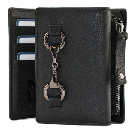 Steed Black Tri Fold Purse