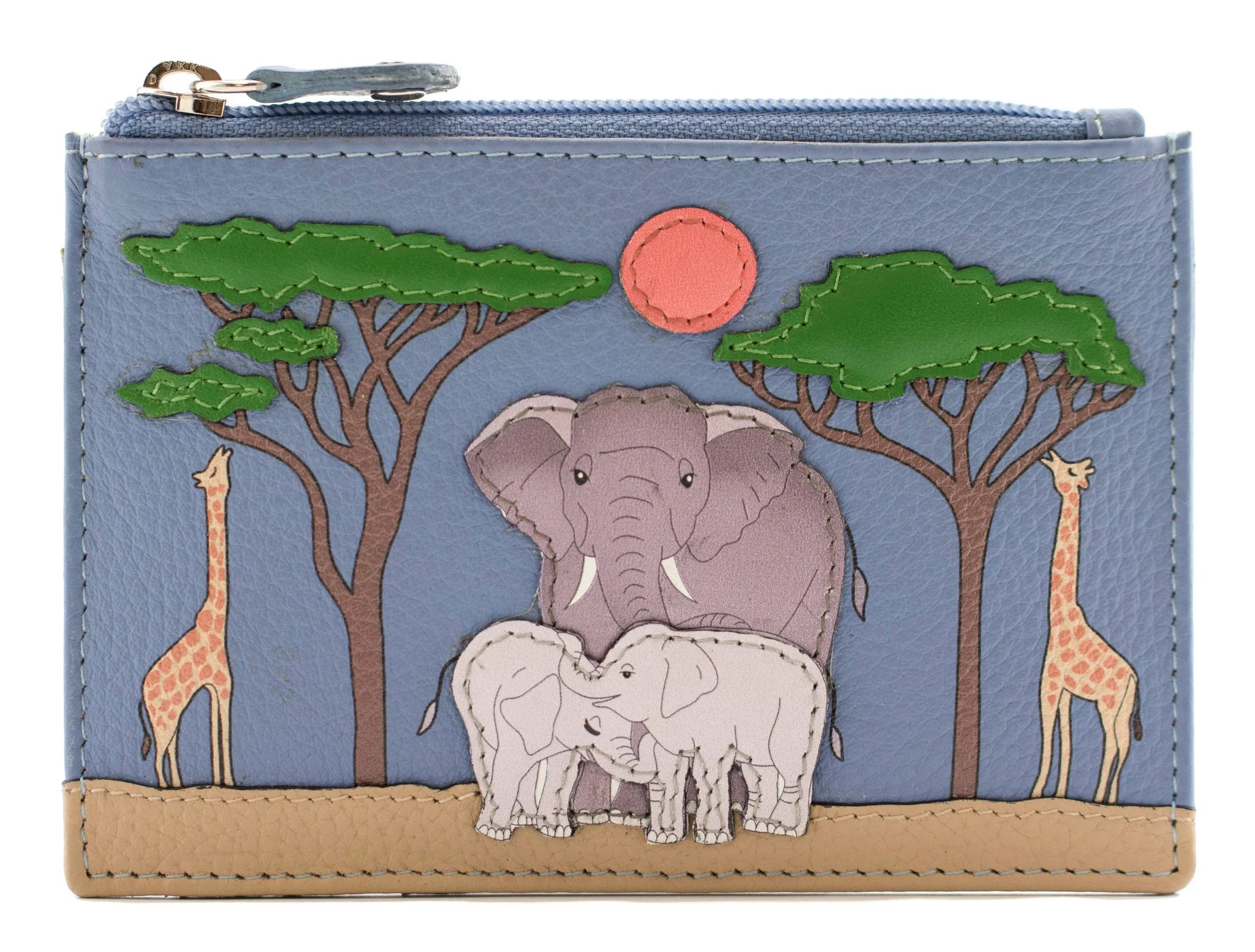 Savanna Leather Safari Scene Card & Coin Purse
