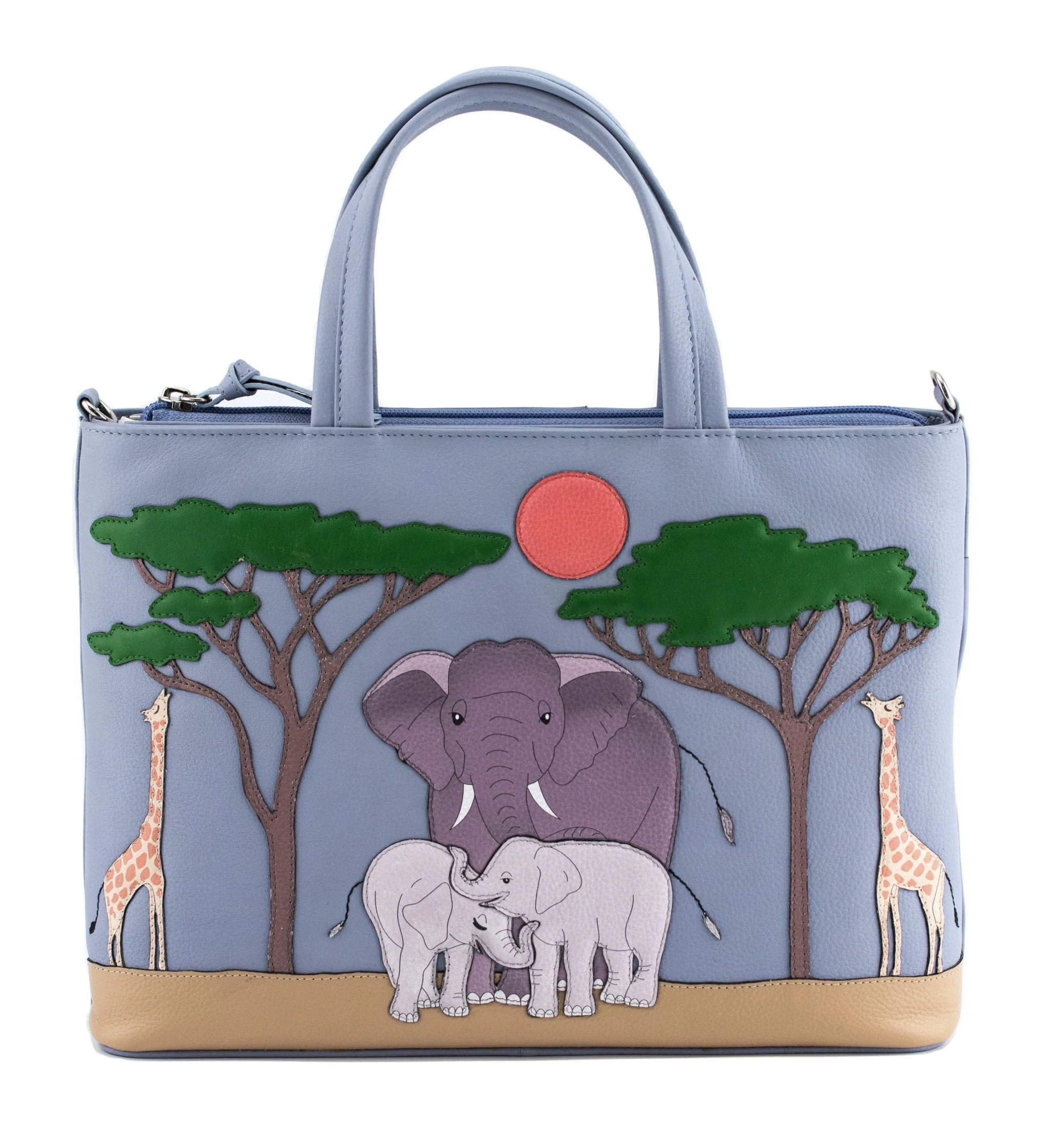Savanna Leather Safari Scene Multiway Grab Bag