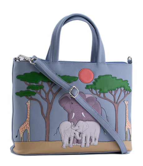Savanna Leather Safari Scene Multiway Grab Bag