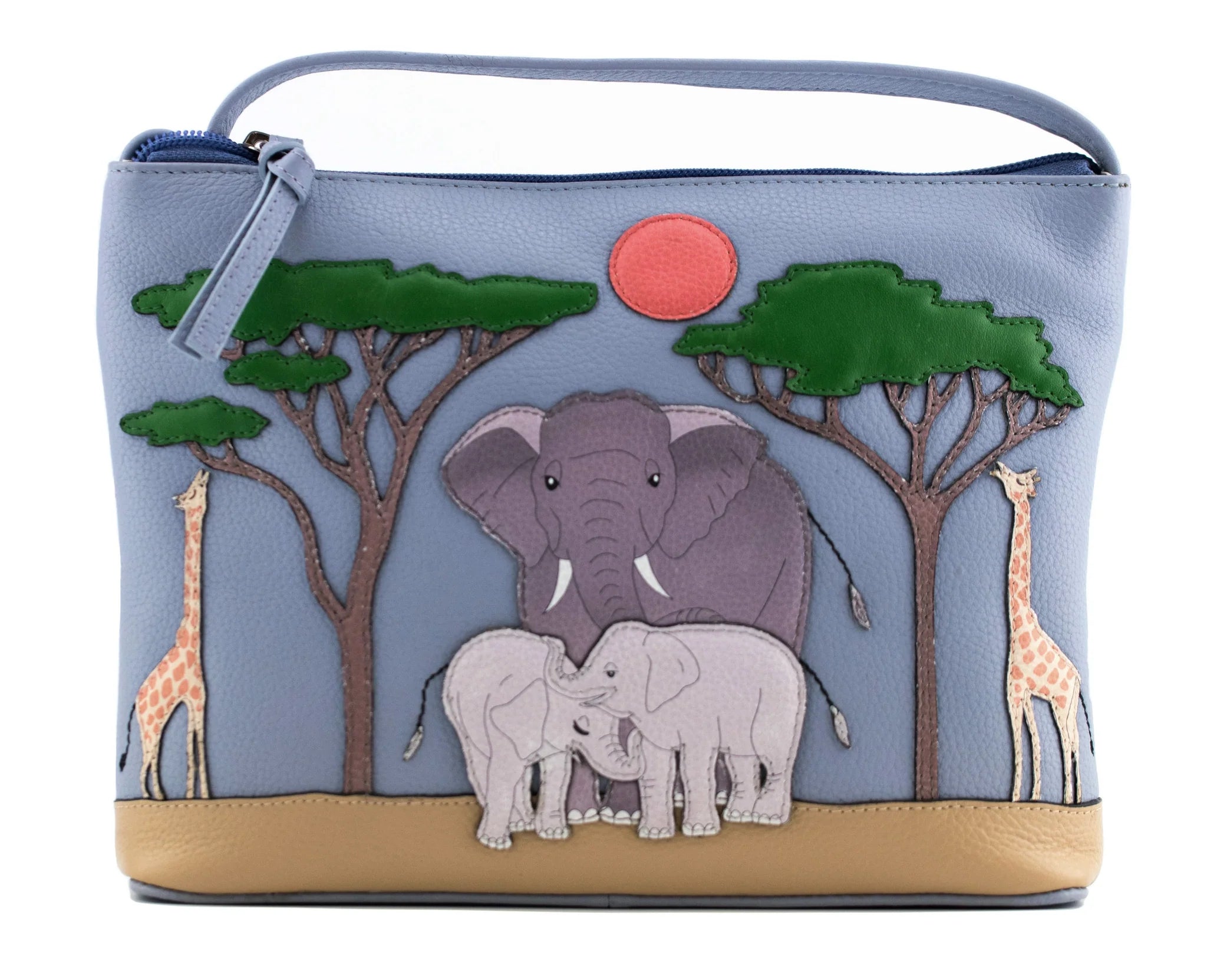 Savanna Leather Safari Scene Crossbody Bag