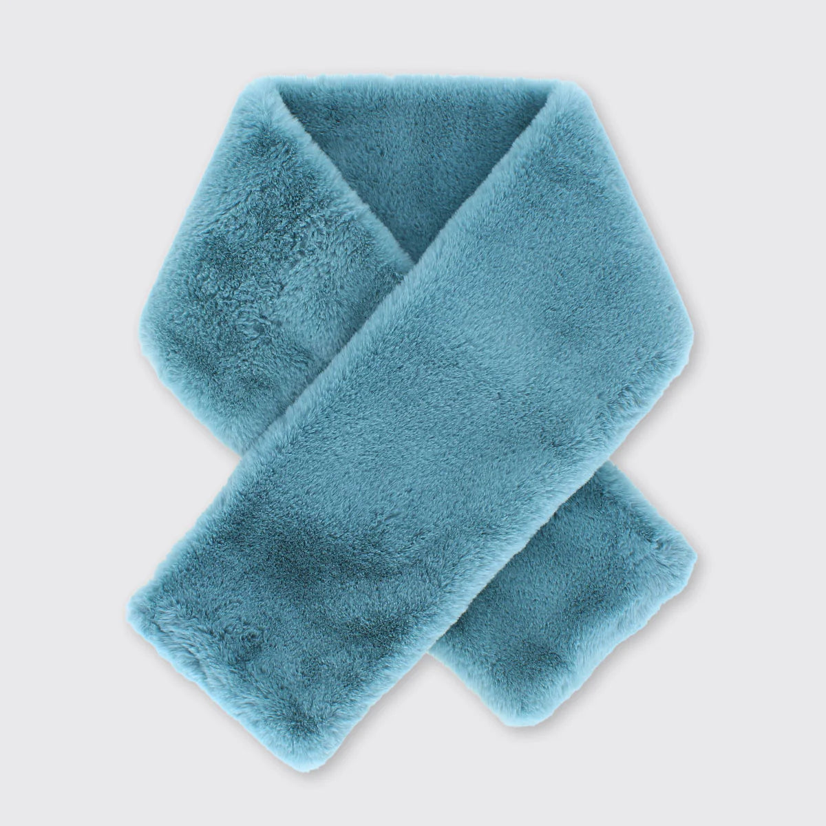 Faux Fur Push Through Scarf Blue