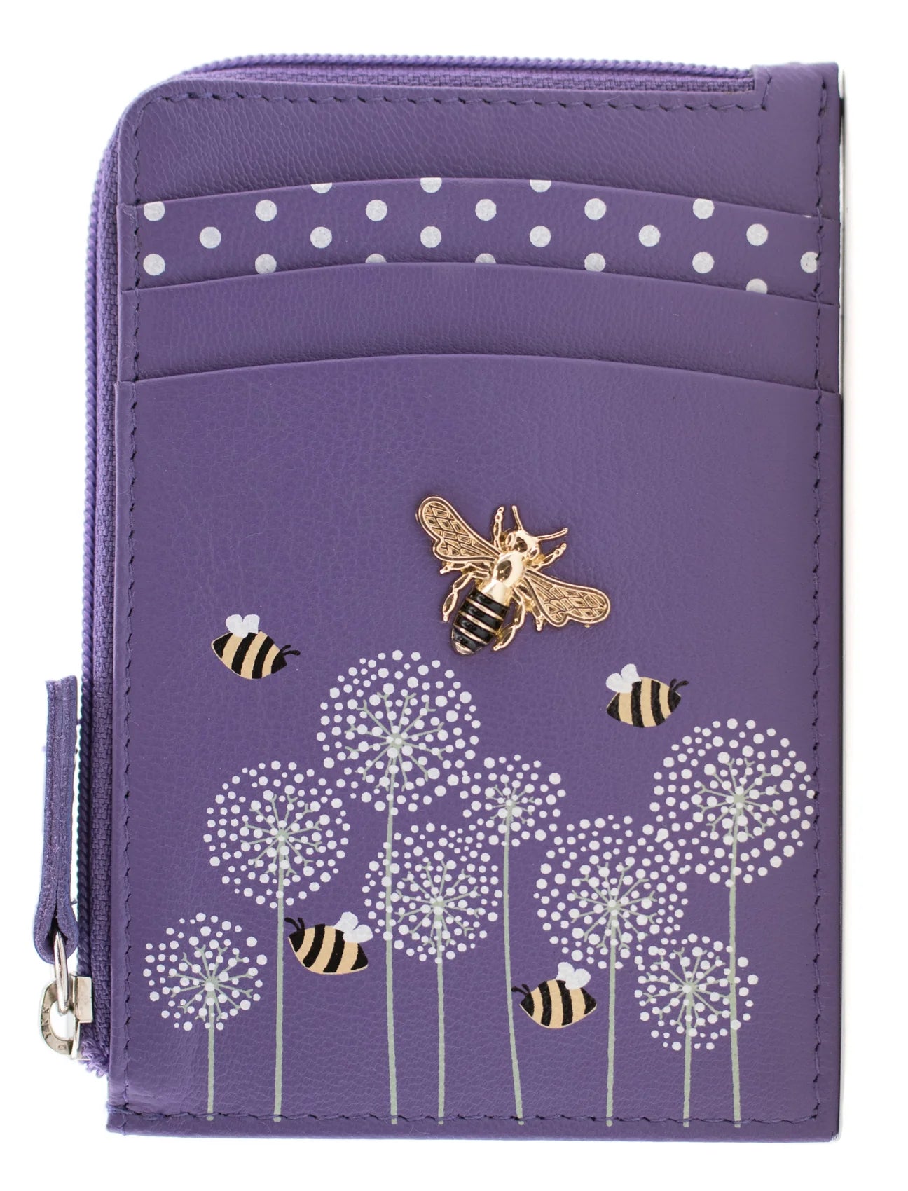 Moonflower Purple Card and Coin Bee Purse