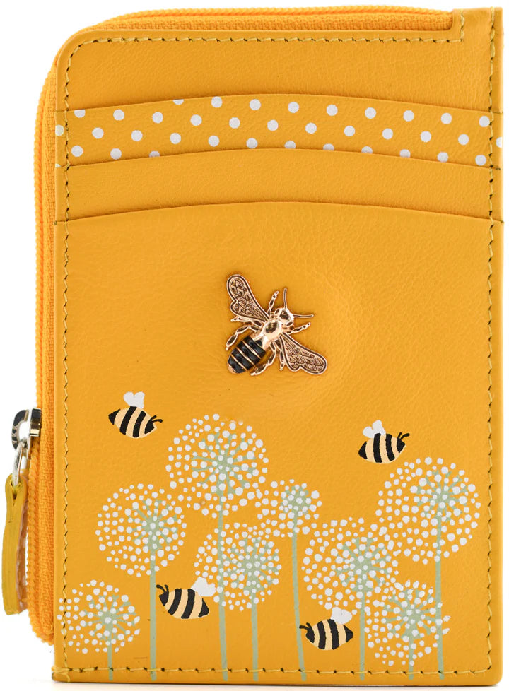 Moonflower Yellow Card and Coin Bee Purse