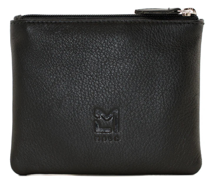 Callum The Coo Black Leather Coin Purse