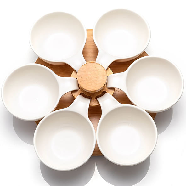 Ceramic Dip Set Medium with Turntable (Set of 6)