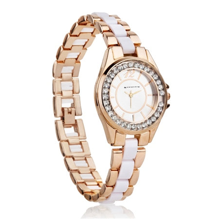 Newbridge Ladies Watch Round Face (Rose) Clear Stones