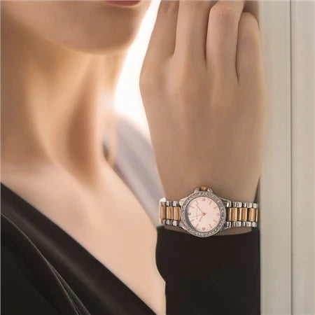 Newbridge Rose Gold & Silver Plated Round Watch