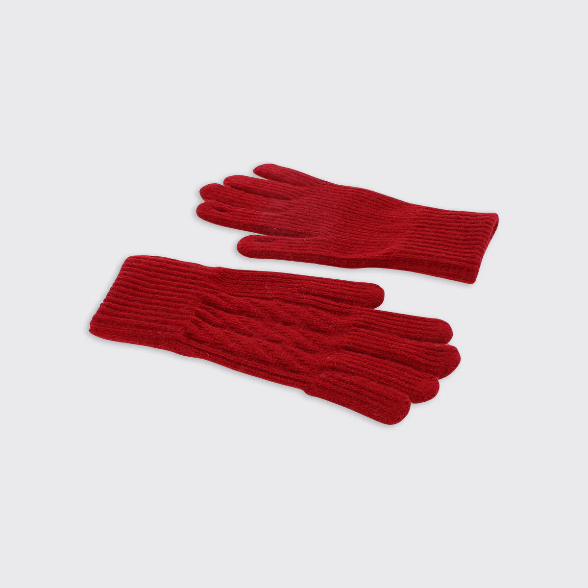 Freya Cable Knit Gloves Red