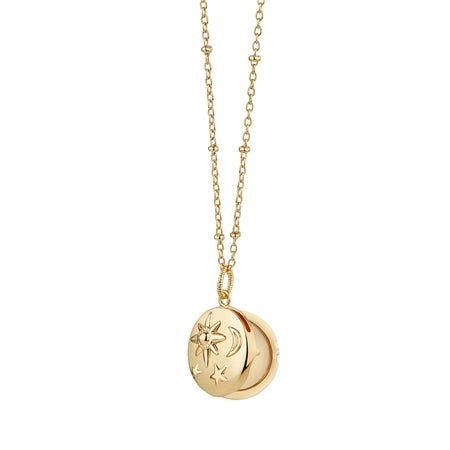 Newbridge Gold Plated Locket with Sun Moon & Stars