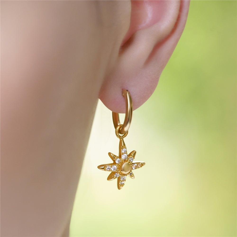 Newbridge Amy Star Earrings with Clear Stones