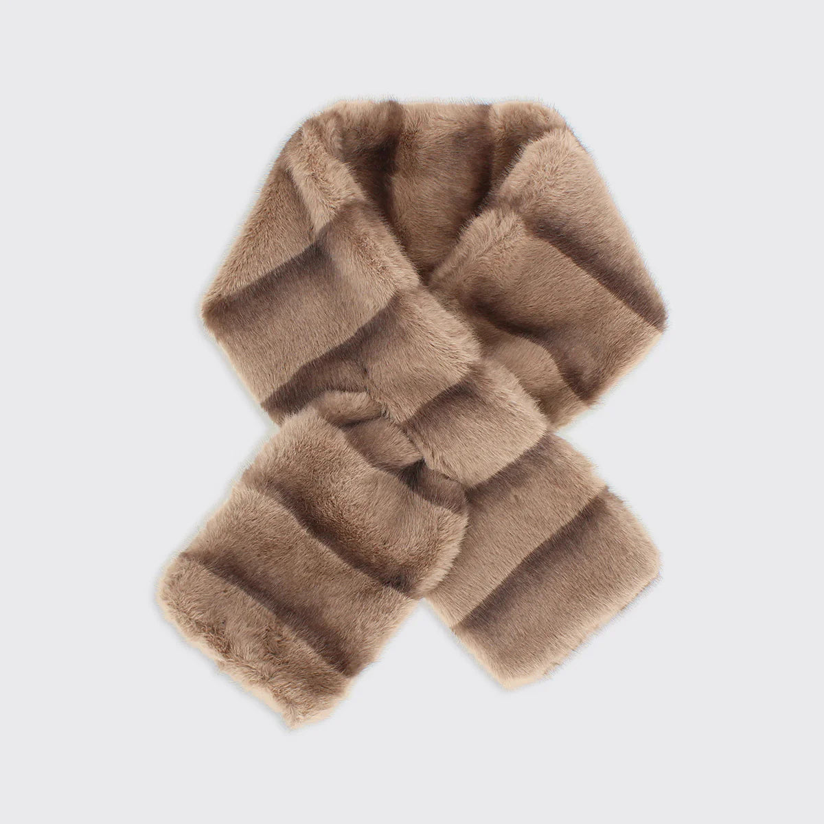 Bridgette Faux Fur Push Through Scarf - Toffee