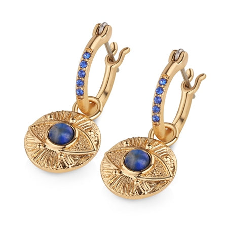 Newbridge All Seeing Evil Eye Earrings Blue Stone