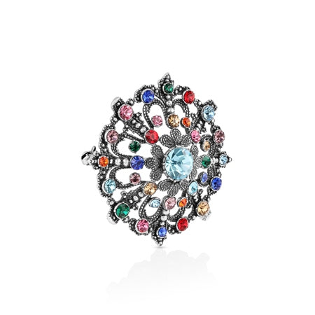 Newbridge Vintage Brooch with Coloured Stones