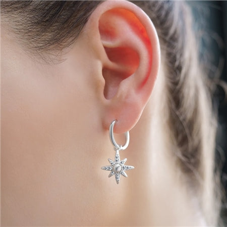 Newbridge Silver Plated Star Earrings with Clear Stones