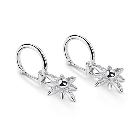 Newbridge Silver Plated Star Earrings with Clear Stones