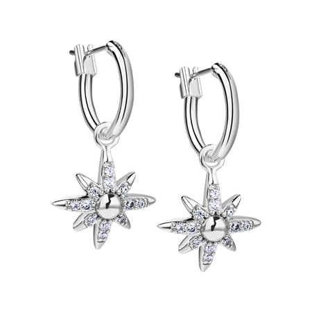 Newbridge Silver Plated Star Earrings with Clear Stones