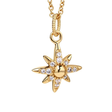 Newbridge Gold Plated Star Pendant with Clear Stones