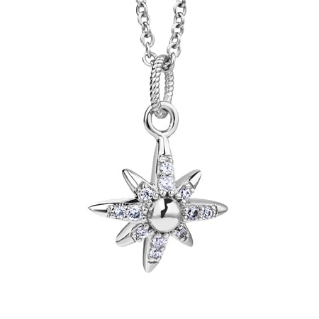 Newbridge Silver Plated Star Pendant with Clear Stones