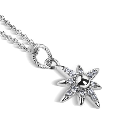 Newbridge Silver Plated Star Pendant with Clear Stones