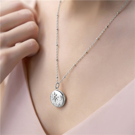 Newbridge Silver Plated Locket with Sun Moon & Stars