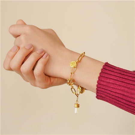 Newbridge Gold Plated Bracelet with Opalite Charms