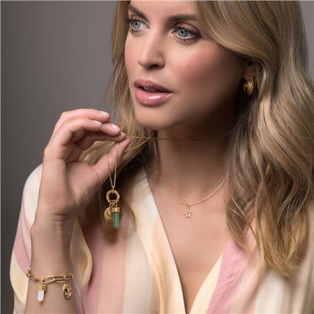 Newbridge Gold Plated Bracelet with Opalite Charms