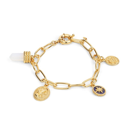 Newbridge Gold Plated Bracelet with Opalite Charms