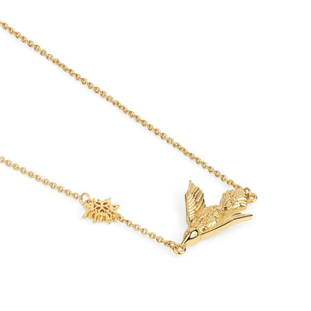 Newbridge Gold Plated Necklace with Bird and Sun Charm