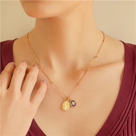 Newbridge Gold Plated Pendant with Lapis Lazuli Charm
