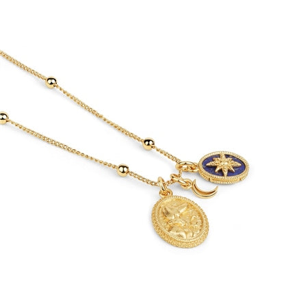 Newbridge Gold Plated Pendant with Lapis Lazuli Charm