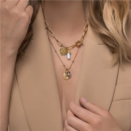 Newbridge Gold Plated Pendant with Lapis Lazuli Charm