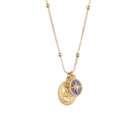 Newbridge Gold Plated Pendant with Lapis Lazuli Charm