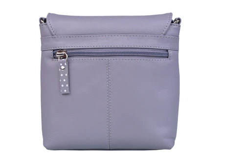 Moonflower Grey Leather Small Cross Body Bag