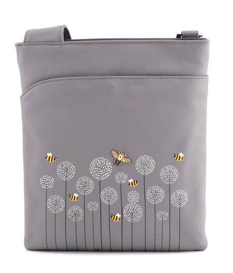 Moonflower Grey Slim Cross Body Bag
