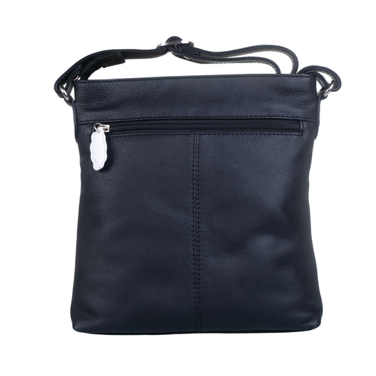 Bella's Head Black Leather Cross Body Bag