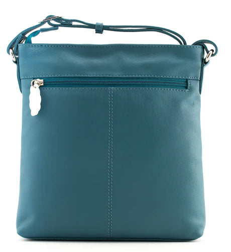 Bella's Head Teal Leather Cross Body Bag
