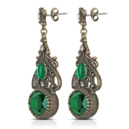 Newbridge Green Stone FOB Earrings
